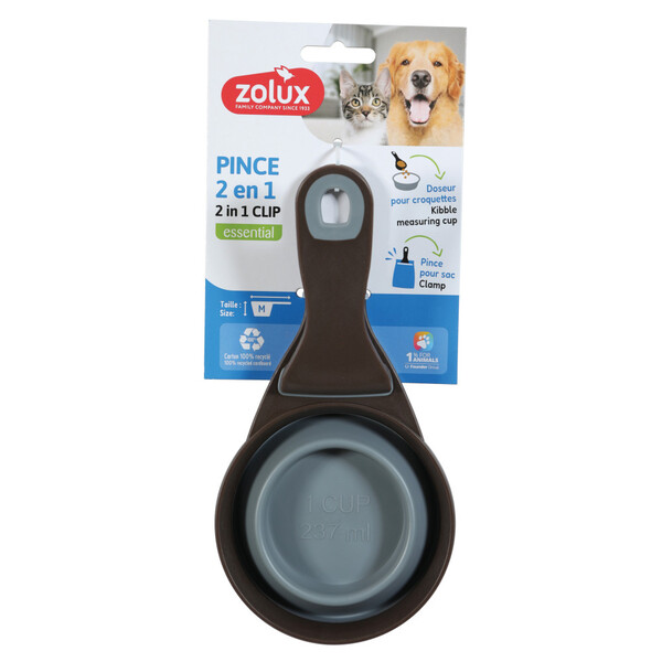 Zolux 2 In 1 Silicone Measuring Cup With Clip 237 Ml Pet Food Control UAE Online Sale