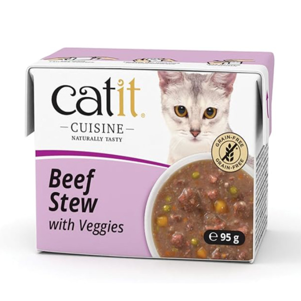 UAE Online Delivery Catit Cuisine Beef Stew with Veggies 95g Tetra 12pcs to Support Balanced Nutrition for Cats