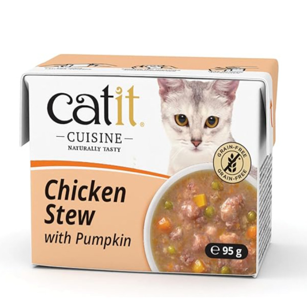 UAE Online Delivery Catit Cuisine Chicken Stew with Pumpkin 95g Tetra 12pcs to Support Digestive Health for Cats