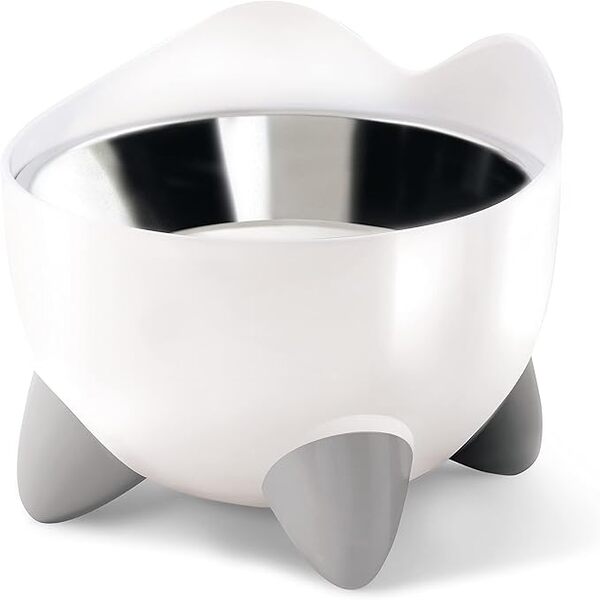 UAE Online Delivery Catit PIXI Elevated Feeding Dish White Catit for Comfortable Eating Posture for Cats and Dogs