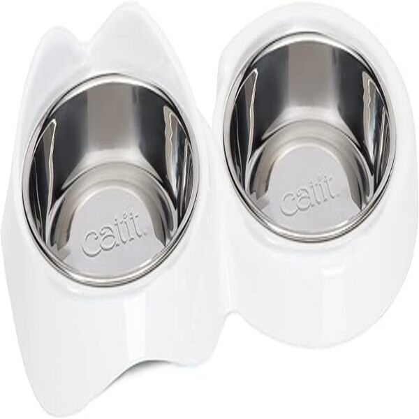 UAE Online Delivery Catit Pixi Dual Feeding Dish White Catit for Serving Meals and Water for Cats and Dogs