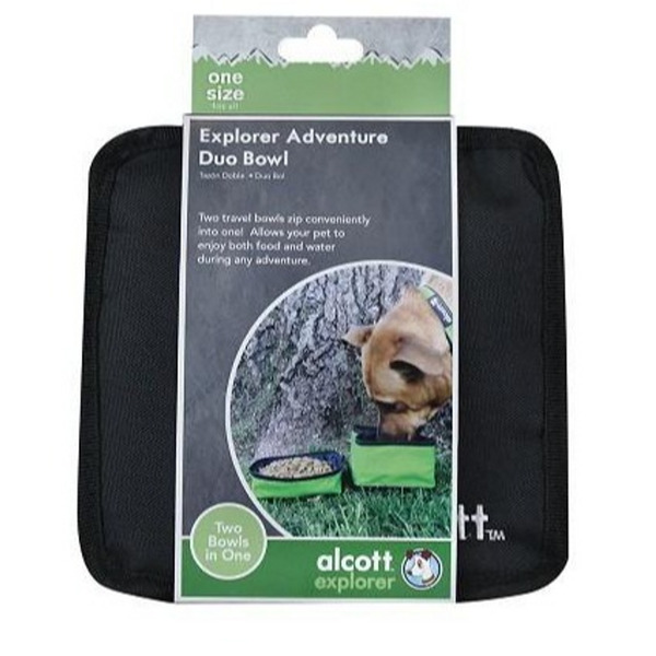 UAE Online Delivery Alcott Explorer Duo Bowl – Green for Convenient Feeding and Hydration On-the-Go for Dogs