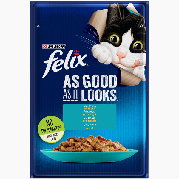 Felix As Good As It Looks Tuna Jelly Wet Cat Food 85g Tasty Meal UAE Online Sale