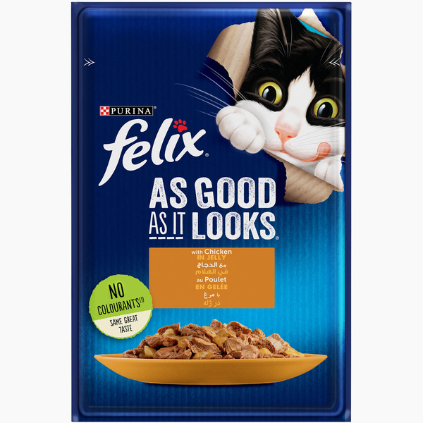 Felix As Good As It Looks Chicken Jelly Wet Cat Food 85g Tasty Meal UAE Online Sale