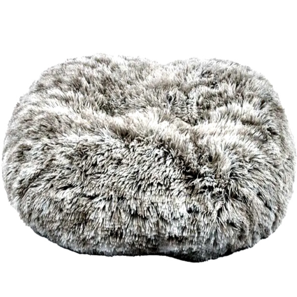 Bobby Oval Furry Cushion Bicolour – Black