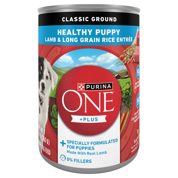 Dubai Online Delivery Purina ONE +Plus Healthy Puppy Lamb Rice Entrée Dog Food 368g