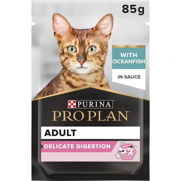 Purina Pro Plan Delicate Wet Cat Food Oceanfish In Gravy 85g Easy Digestion UAE Online Sale