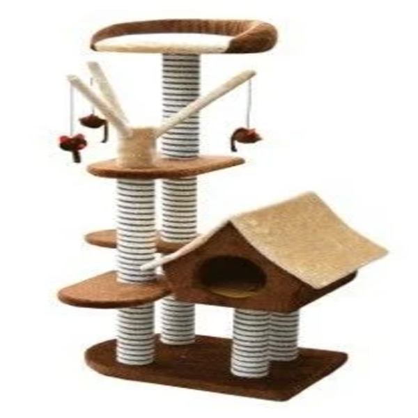 Fauna SAGRADA Cat Scratching Pole Blue Plush Sisal Tower UAE Online Sale