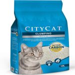 UAE Online Delivery Sanicat City Cat Clumping Active Carbon Litter 10L for Powerful Odour Control and Easy Cleaning