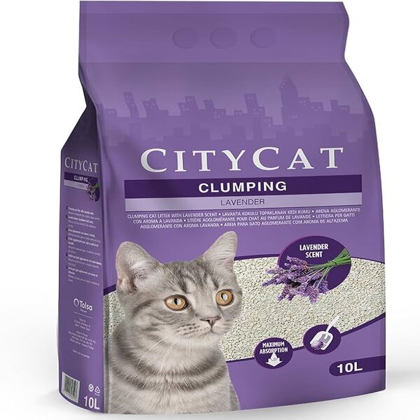 UAE Online Delivery Sanicat City Cat Clumping Lavender Litter 10L for Reducing Mess and Tracking