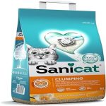 UAE Online Delivery Sanicat Clumping Vanilla Mandarin Scented Cat Litter 8L for Odour Control and Cleanliness