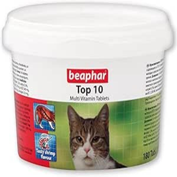 Beaphar Top 10 Cat Multi-Vitamins Daily Nutrition 180 Tab UAE Online Sale