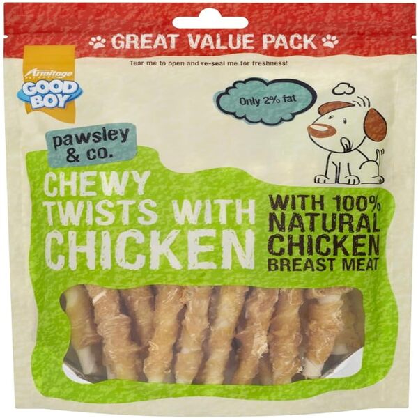 UAE Online Delivery Chicken Twisters Armitage Goodboy 320g to Encourage Chewing and helps with Dental Health in Dogs