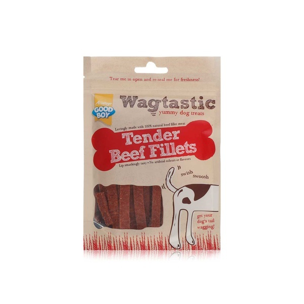 UAE Online Delivery Tender Beef Fillets Armitage Good Boy Wagtastic 80g for Supporting Strength and Energy in Dogs
