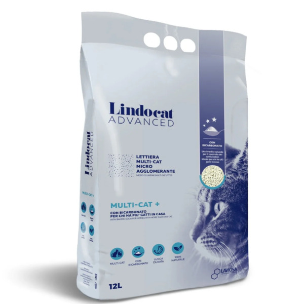 UAE Online Delivery LindoCat White Bentonite Advanced Multi-Cat+ 12L for Cats Fragrance Free