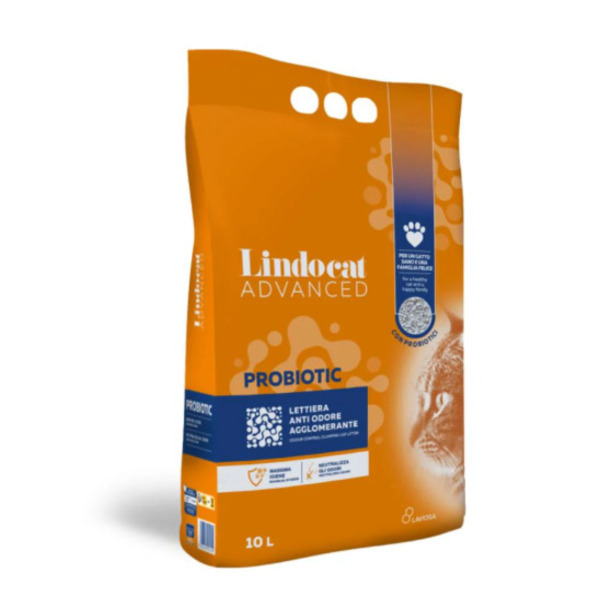 UAE Online Delivery LindoCat White Bentonite Advanced Probiotic 10L for Cats Odor Control