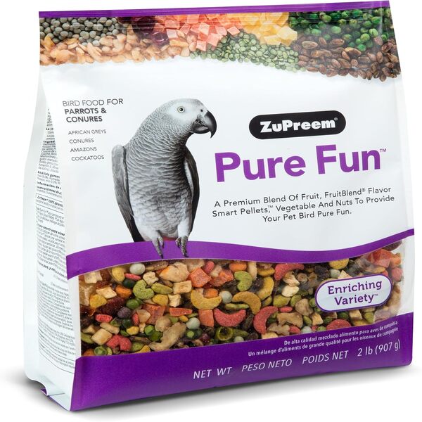 Zupreem Pure Fun Parrots & Conures Food 2lb Balanced Nutrition UAE Online Sale