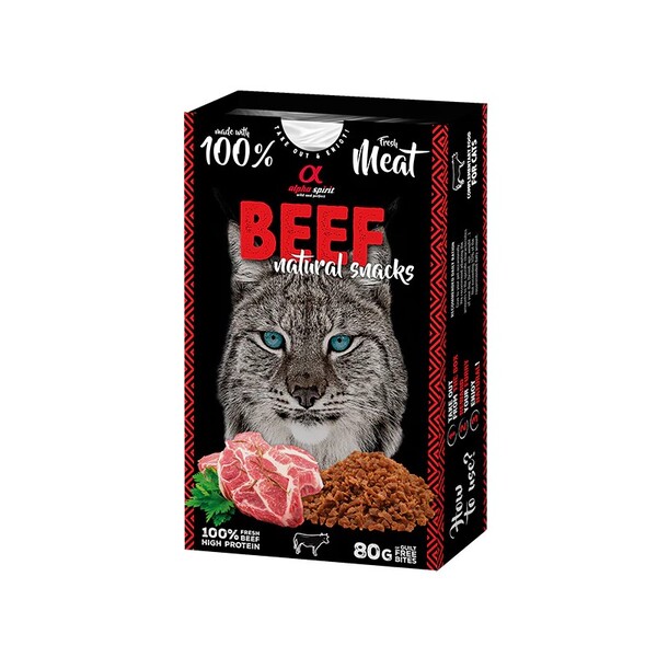 UAE Online Purchase Alpha Spirit Natural Snacks Beef Cat Treat 80g