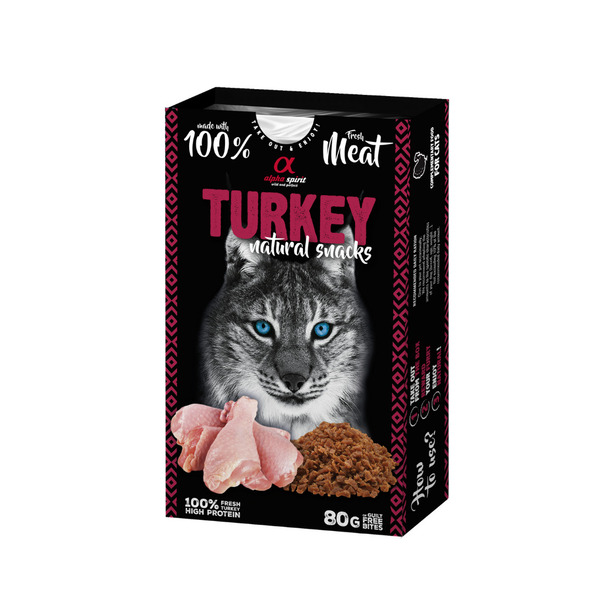UAE Online Purchase Alpha Spirit Natural Snacks Turkey Cat Treat 80g