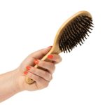 Mikki Bamboo Bristle Brush – Soft Grooming Brush for Pets with Bamboo Handle