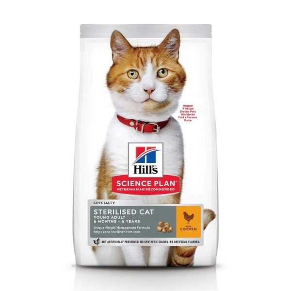 Dubai Online Delivery Hill's Science Plan Sterilised Chicken Young Adult Cat Food 1.5kg