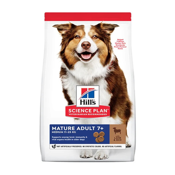 Hill's Science Plan Medium Mature Adult 7+ Dog Food With Lamb & Rice Ageing Health UAE Online Sale