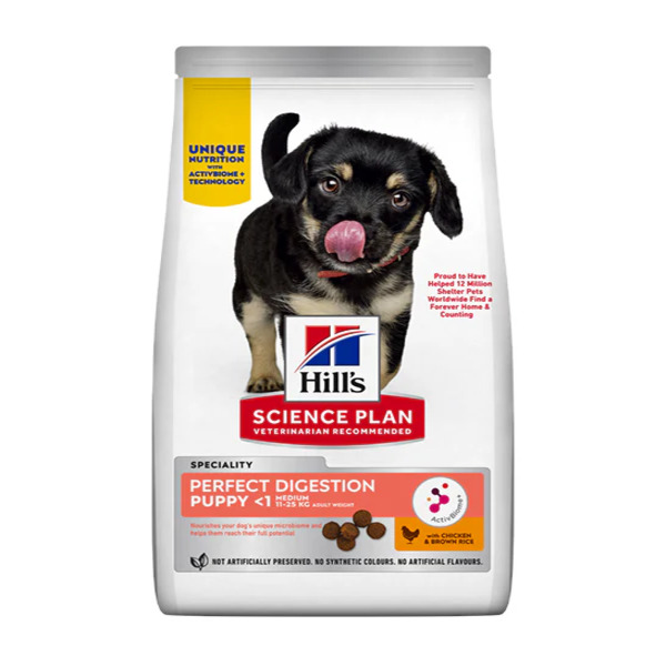 Hill's Science Plan Perfect Digestion Medium Puppy Chicken And Brown Rice Dry Food Digestion Nutrition UAE Online Sale