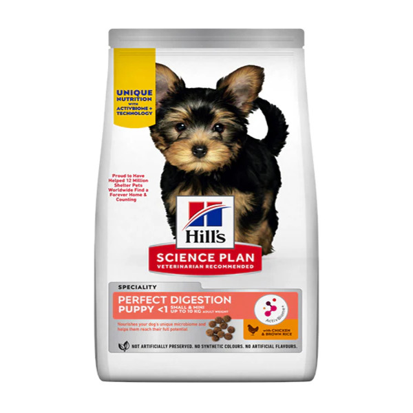 Dubai Online Delivery Hill's Science Plan Perfect Digestion Small & Mini Puppy Chicken And Brown Rice Dry Food Nutrition