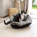 Mikki Cat Luxury Magic Pet Bed Pillow in Charcoal Grey
