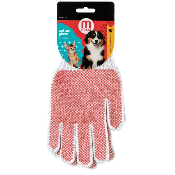 Mikki Cotton Grooming Glove for Dogs and Cats – Gentle Hair Removal Glove