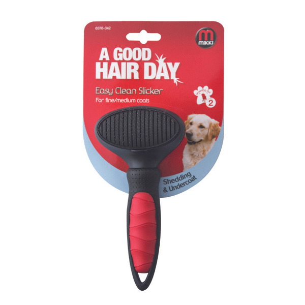 Mikki Easy Clean Slicker – Self-Cleaning Pet Grooming Brush