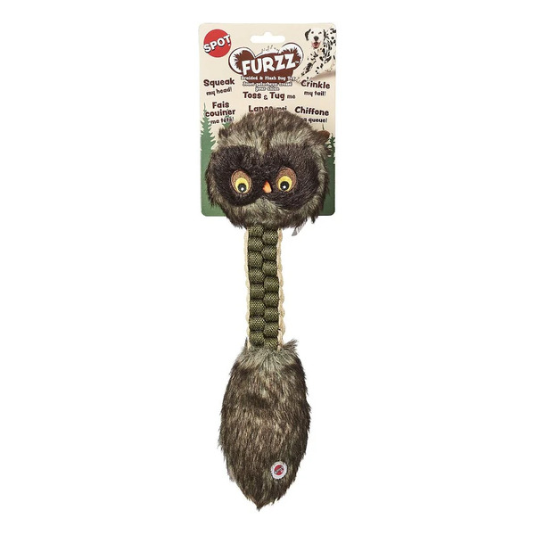 Mikki Furzz Braided Owl – Soft Plush Dog Toy with Squeaker and Rope Body