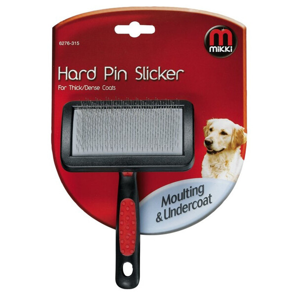 Mikki Hard Pin Slicker Brush for Dogs with Thick and Dense Coats