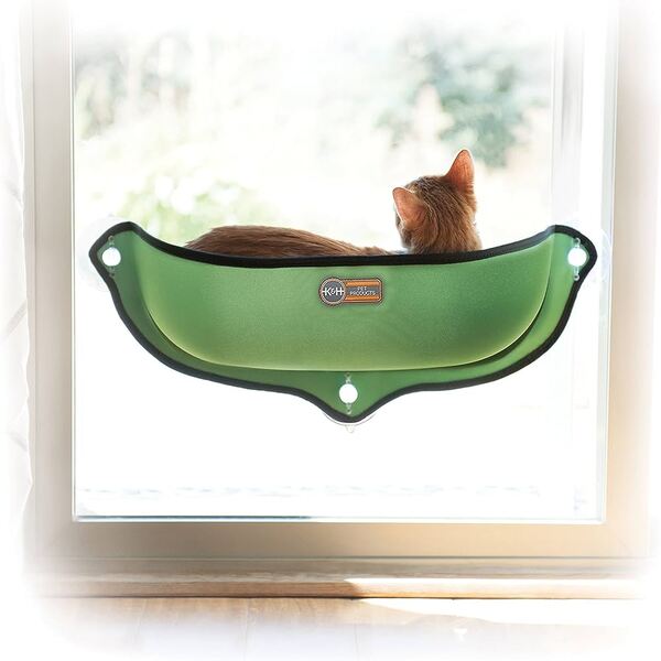 Mikki Green Cat Window Bed with Suction Cup Mount