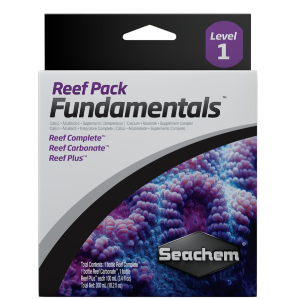 Seachem Reef Pack Fundamentals Marine Aquarium Supplement Kit for Coral and Water Health