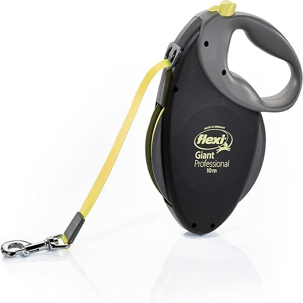 Giant Professional 10m Yellow Retractable Dog Leash for Large Dogs