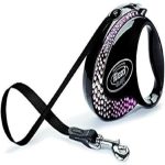 Flexi Glamorous Composition Tape 5m Medium retractable leash for medium dogs with stylish glam design