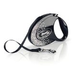 Flexi Glam Splash Mystic 5m Onyx-Black Medium Retractable Dog Leash with crystals for dogs up to 25kg across the UAE