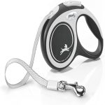 Flexi New Comfort Blue Tape Leash 5m small, medium and large sizes for dogs and up to 60kg, retractable and ergonomic design