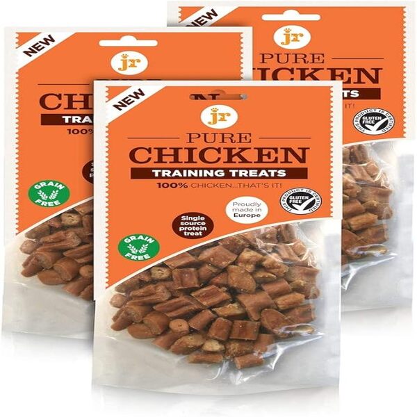 JR Pet Products Pure Chicken Training Treats 85g – Natural grain-free high-protein dog rewards for training and positive reinforcement
