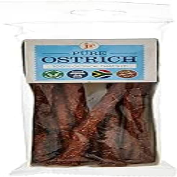 JR Pet Products Pure Ostrich Sticks 50g – Natural high-protein grain-free dog treats for training and rewards.