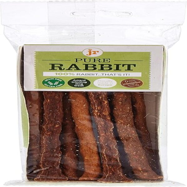 JR Pet Products Pure Rabbit Sticks 50g – Natural high-protein grain-free dog treats for training and rewards.