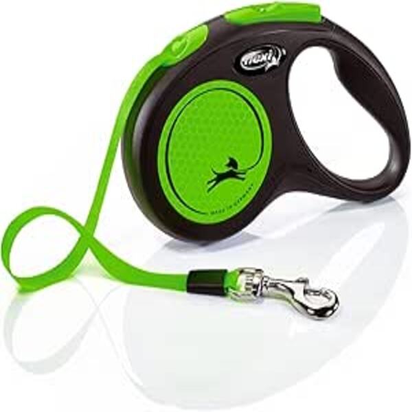 Flexi New Neon Tape 5m Green Leash for small and medium dogs up to 25kg