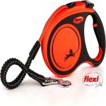 Flexi Xtreme Tape Leash 5m for small, medium, and large dogs in Black and Orange color