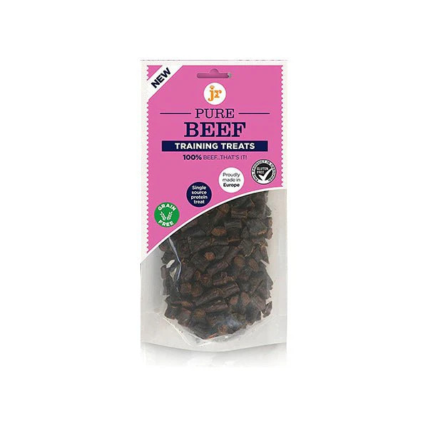 JR Pet Products Pure Beef Training Treats 85g – Natural grain-free high-protein dog rewards for training and positive reinforcement