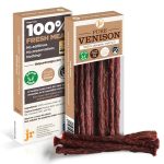 JR Pet Products Pure Venison Sticks 50g – Natural high-protein grain-free dog treats for training and rewards.