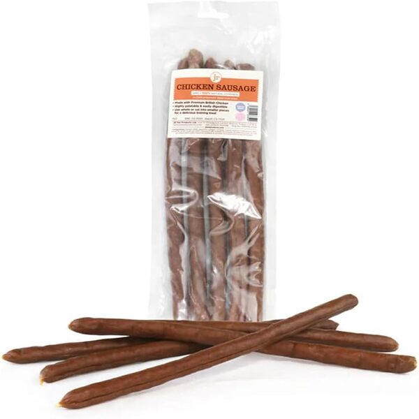 JR Pet Products British Premium chicken Sausage 250g – natural, grain-free, high-protein dog treat made from 100% British beef.